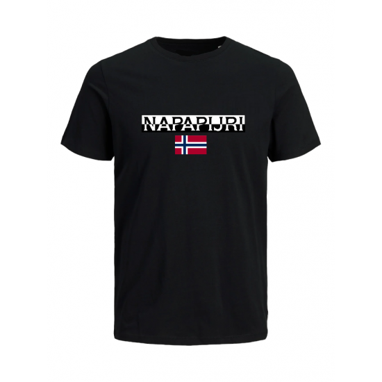 T-SHIRT 100% ΒΑΜΒΑΚΙ ΜΕ LOGO - ΜΑΥΡΟ - NAPAPIRJI T-SHIRT 100% ΒΑΜΒΑΚΙ ΜΕ LOGO - ΜΑΥΡΟ - NAPAPIRJI